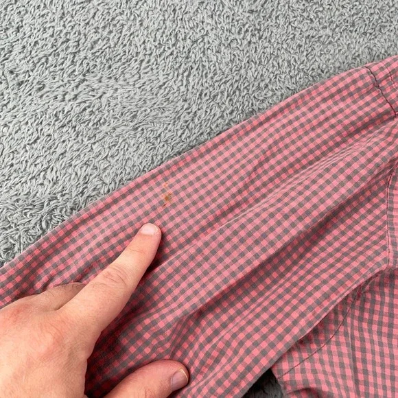 J Crew Shirt Mens XL Red Gray Gingham Check Button Down Cotton Preppy Casual - Picture 3 of 11